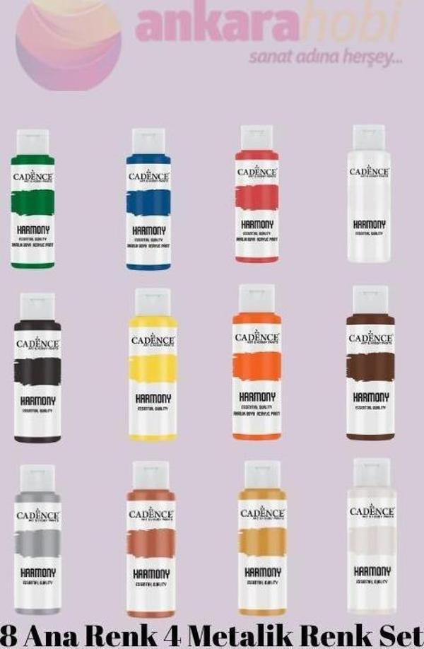 HARMONY AKRİLİK BOYA 120 ML 8 ANA RENK 4 METALİK RENK - Image 1