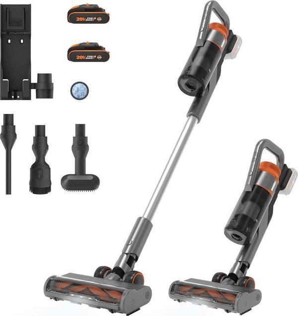 Worx Wx038 20Volt 2.0Ah. Li-İon 105Watt Çift Akülü Kömürsüz Siklonik Sistem Şarjlı Dikey Süpürge - Image 1