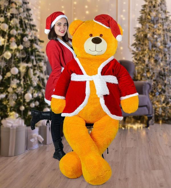 Özgüner Oyuncak 200 Cm Noel Baba Şapkalı Ayıcık Yeni Yıl ,Yılbaşı Hediyesi - Image 1