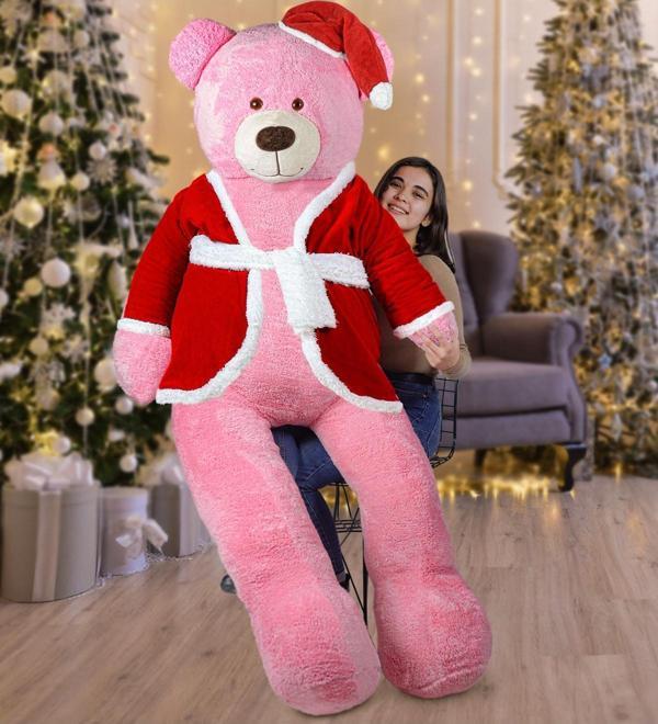 Özgüner Oyuncak 200 Cm Noel Baba Şapkalı Ayıcık Yeni Yıl ,Yılbaşı Hediyesi - Image 1