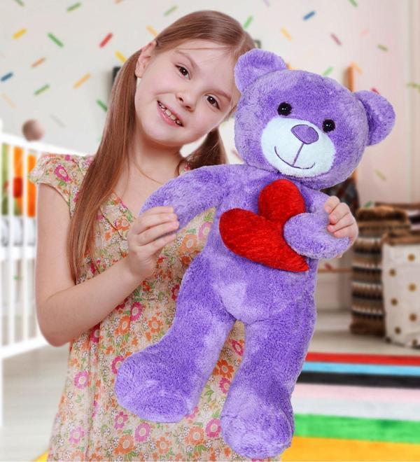 Özgüner Oyuncak 50 Cm Kalpli Peluş Sevimli Ayıcık - Image 1