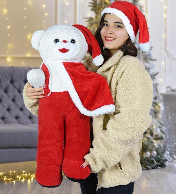 Özgüner Oyuncak 80 Cm Ayakta Duran Noel Baba Pelerinli Ayıcık Yeni Yıl ,Yılbaşı Hediyesi - Image 1
