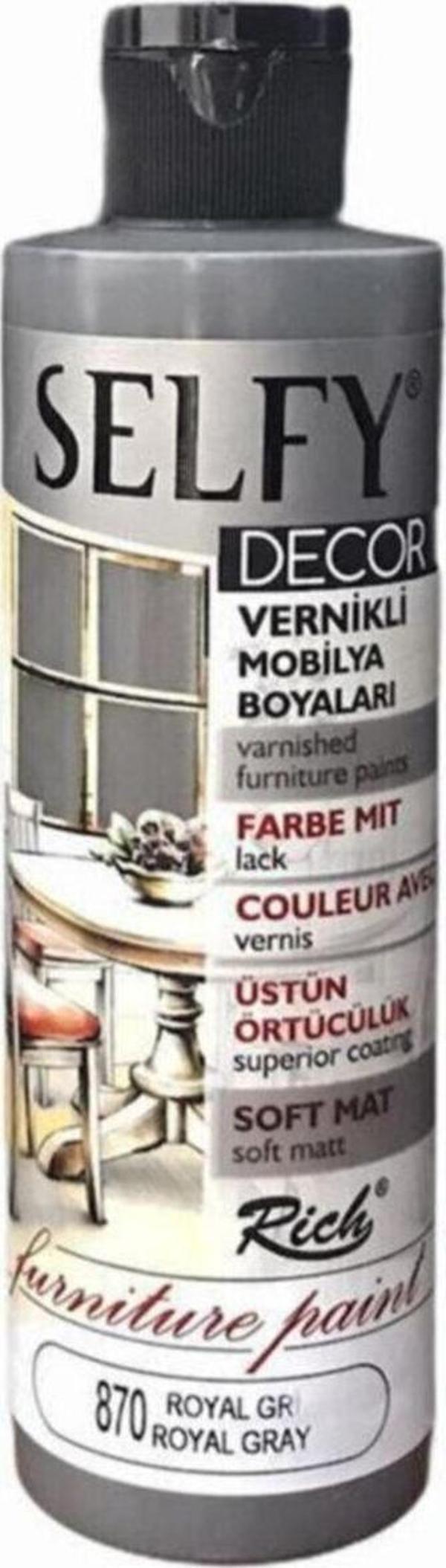 Rich Boya Rıch Selfy Decor Akrilik Boya 870 Royal Gri 240 Cc - Image 1