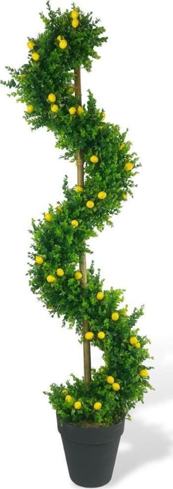 Netten Evime Yapay Ağaç Spiral Şimşir Ağacı İnce Yapraklı 160 cm Bambu Saplı Salon Bitkisi Düz Yeşil - Image 1
