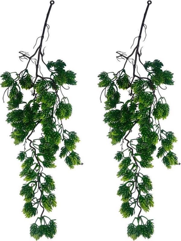Netten Evime Yapay Çiçek Sarkan Doğal Dallı Kozalak Çiçeği 70 cm Yapay Sarmaşık Yeşil - Image 1