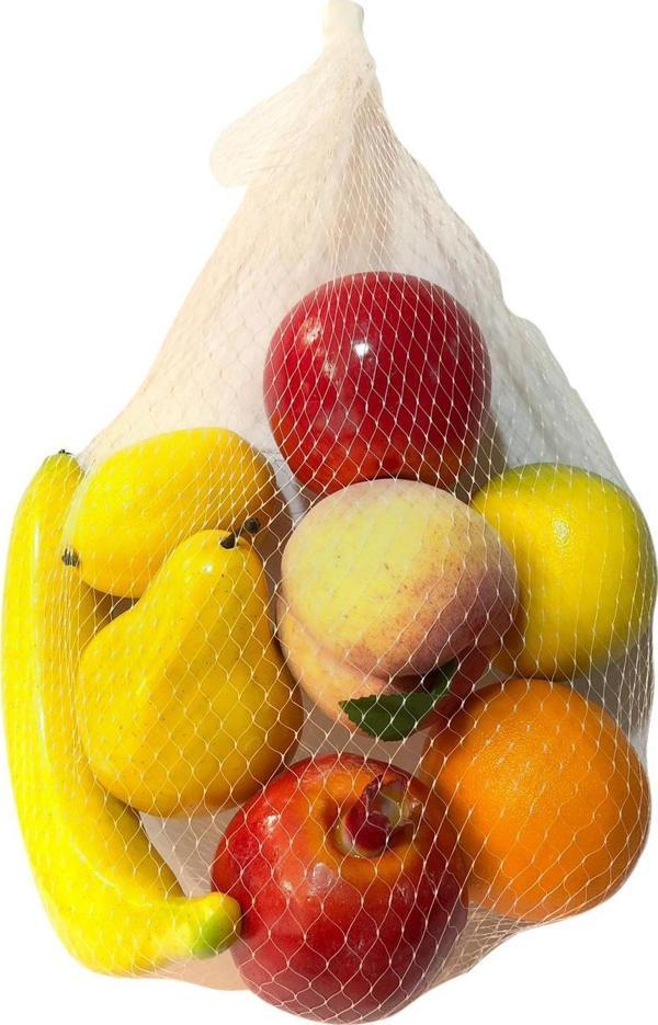Netten Evime Yapay Meyve Sebze 8 Adet Portakal Limon Mandalina Muz Nar Armut Şeftli Elma - Image 1