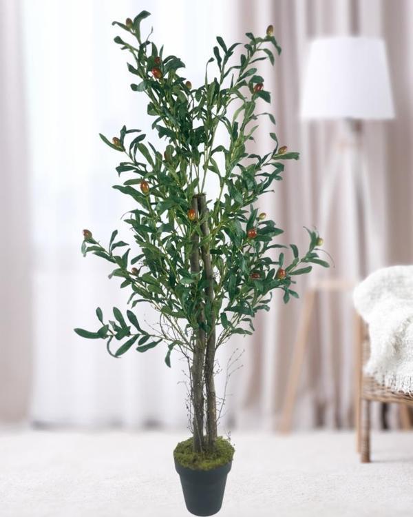 Netten Evime Yapay Zeytin Ağacı 125 cm İki Gövdeli Salex Doğal Gerçek Görünümlü Yapay Ağaç - Image 1
