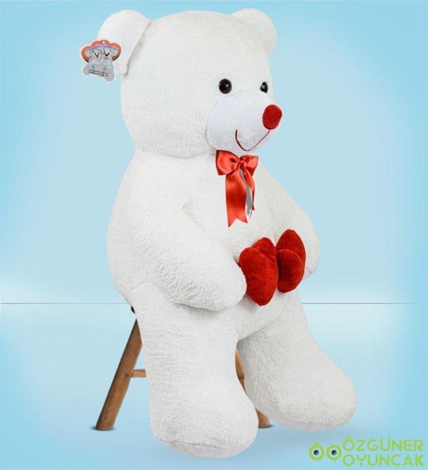 Pandamkee 100 Cm Beyaz Bobo Peluş Ayıcık - Image 1