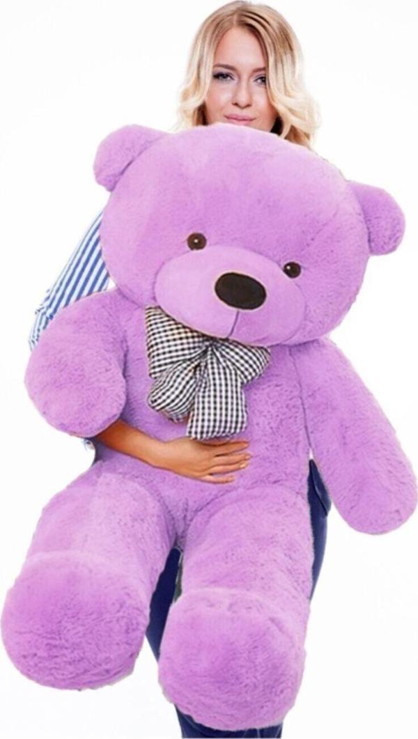 Pandamkee 120 Cm Papyonlu Büyük Beyaz Ayıcık (%100 Yerli) - Image 1