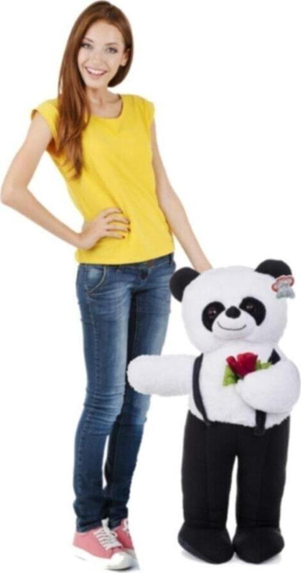 Pandamkee Özgüner Ayakta Duran Siyah Tulumlu Panda Peluş - Image 1