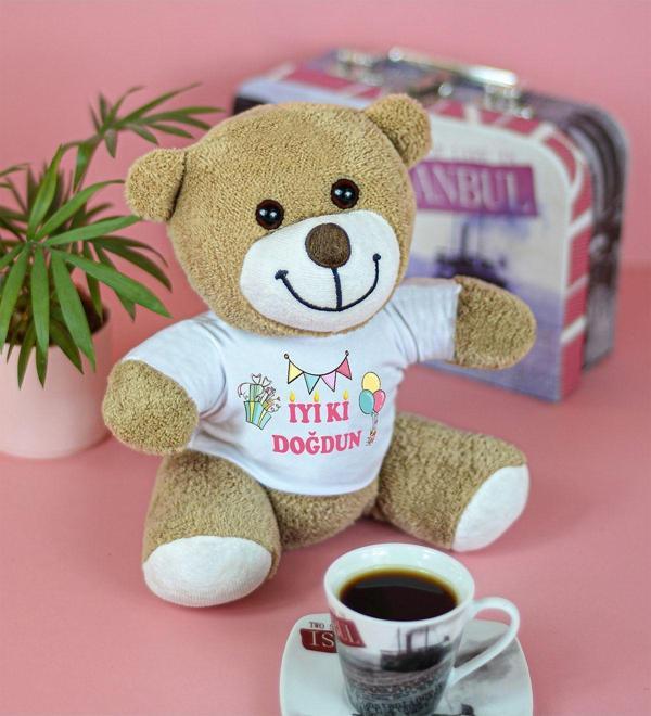 Pandamkee 25 Cm Iyi Ki Doğdun Çiçek Ayı - Image 1