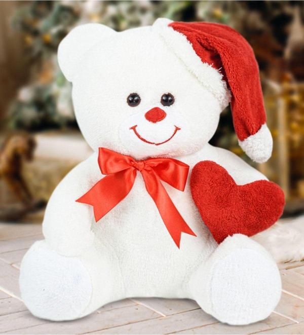 Pandamkee 60 Cm Noel Şapkalı Pelüş Ayıcık Yeni Yıl ,Yılbaşı Hediyesi - Image 1
