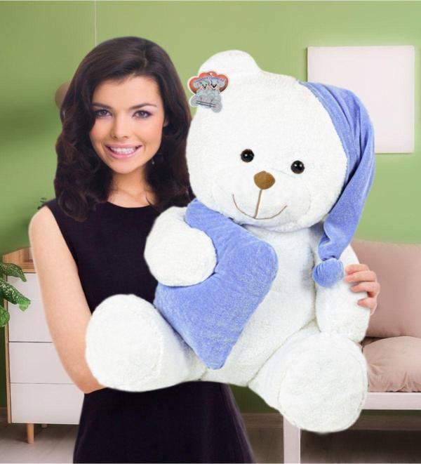 Pandamkee 80 Cm Yastıklı Uyku Arkadaşı Peluş Ayıcık (%100 Yerli Üretim) - Image 1