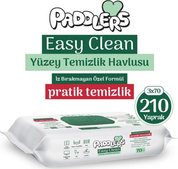 Paddlers Easy Clean Beyaz Sabun Katkılı Yüzey temizlik Havlusu 3x70 (210 Yaprak) - Image 1
