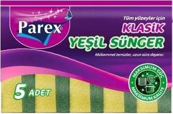 Parex Bulaşık Süngeri Klasik Düz Yeşil 5'li - Image 1