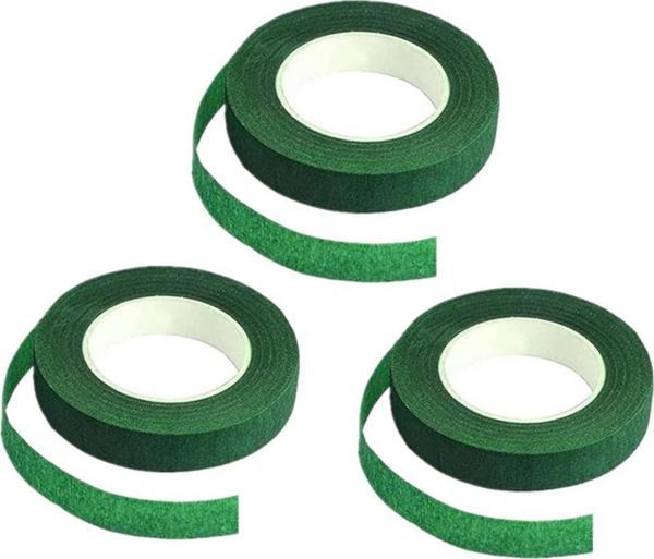 Netten Evime 3lü Set Çiçekçi Bandı Yeşil Renk Yapay Çiçek Latex Köpük Çiçek Sapı Sarma Yeşil Bant 30metre  - Image 1