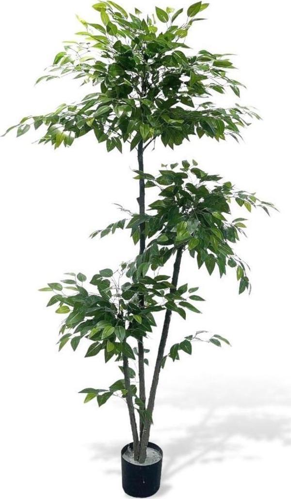 Nettenevime Yapay Ağaç 3 Katlı Benjamin Plastik Saksıda 190 Cm 1.kalite Yapay Çiçek Dekoru - Image 1