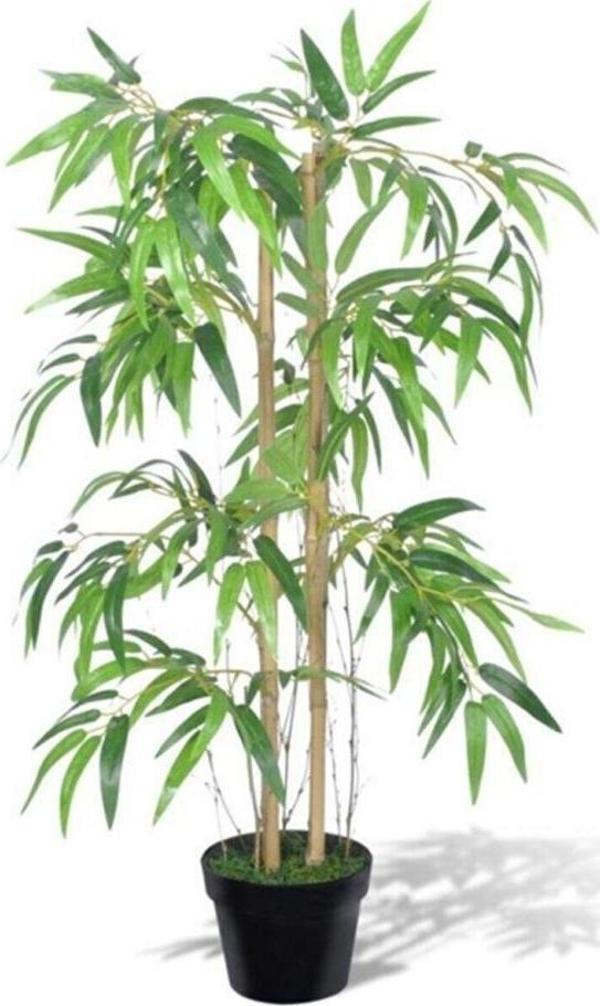 Nettenevime Yapay Ağaç Bambu Ağacı 2 Gövdeli Salex Li 90x30cm Siyah Plastik Saksılı - Image 1