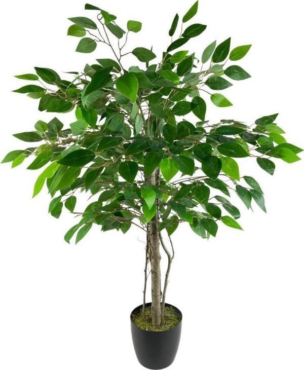 Netten Evime Yapay Ağaç Benjamin 2 Gövdeli Çalılı 90*60cm Siyah Plastik Saksılı - Image 1