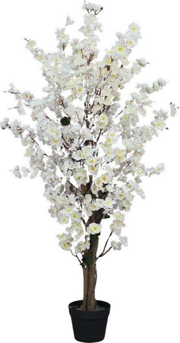 Netten Evime Yapay Ağaç Beyaz Japon Kiraz Çiçeği Bahardalı Ağacı Sakura Çiçeği Çalılı 150cm - Image 1