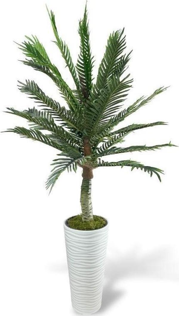 Netten Evime Yapay Ağaç Coco Palmiye Ağacı Beyaz Kumsal Vazoda 190*80 cm - Image 1