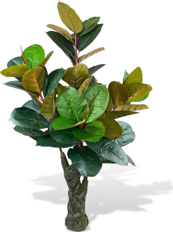 Netten Evime Yapay Ağaç Kauçuk Ağacı Ficus Elastica  Salon Çiçeği 150*90 Doğal Gövdeli 61 Yaprak - Image 1