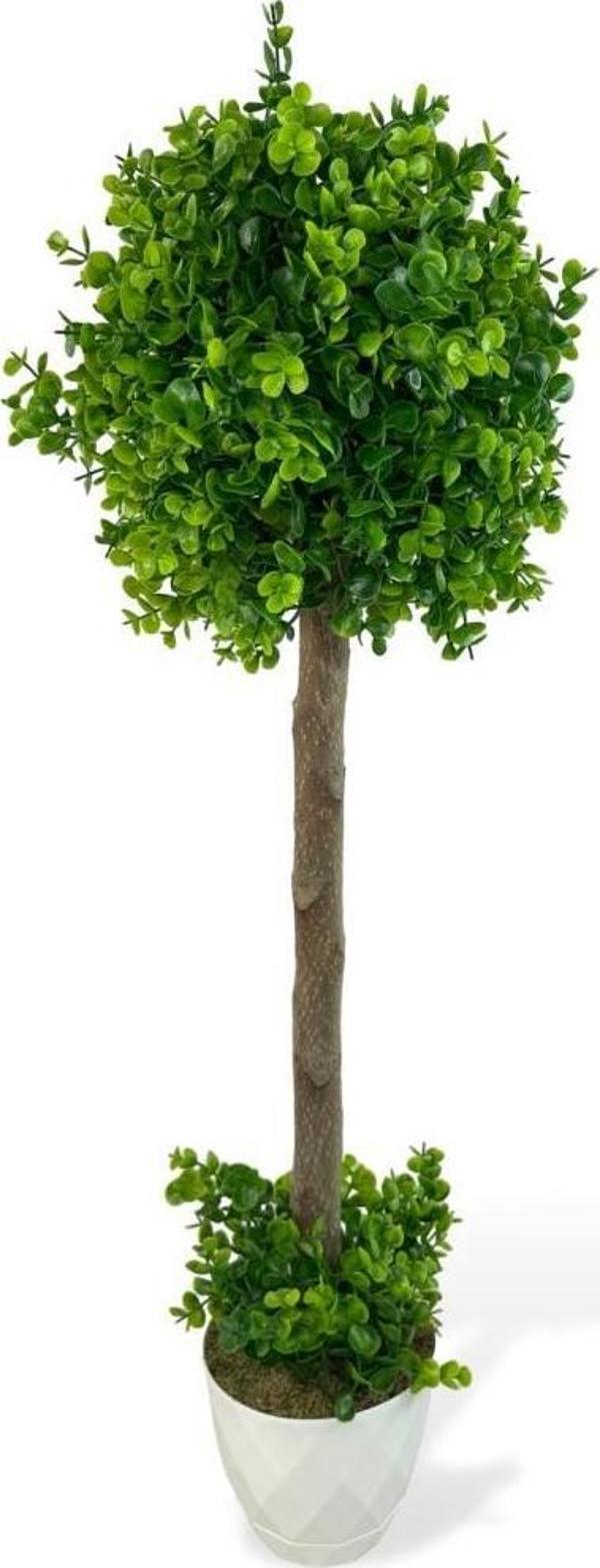 Netten Evime Yapay Ağaç Şimşir Top 85*30cm Beyaz Saksılı Yeşil Ağaç  - Image 1