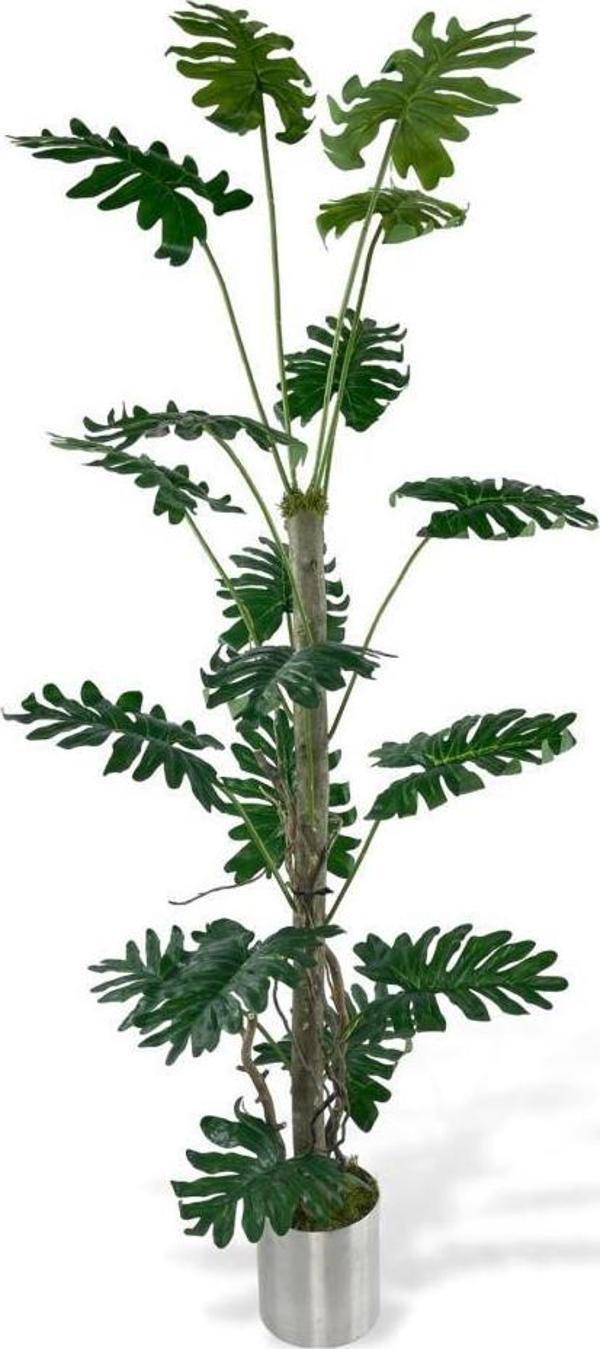 Netten Evime Yapay Ağaç Syngonium plants 18 Dallı Çalılı Gövde 120x60cm Gümüş Aleminyum Saksıda - Image 1
