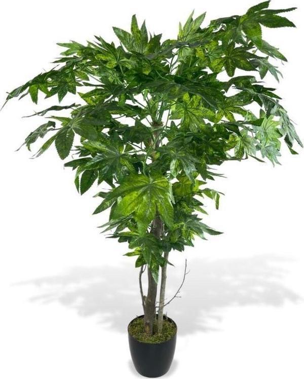 Netten Evime Yapay Ağaç Yeşil Çınar Ağacı100x70cm Siyah Plastik Saksılı - Image 1