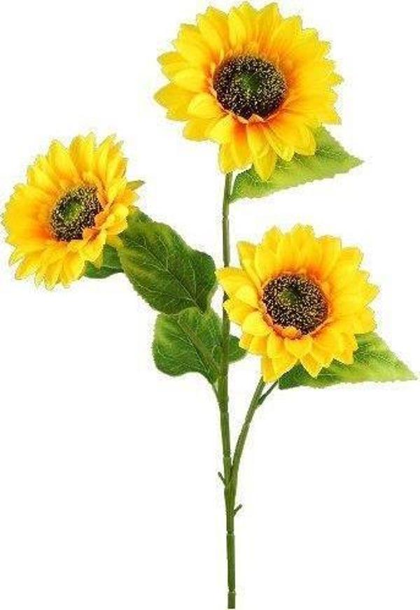 Netten Evime Yapay Çiçek Ayçiçeği Sarı Sunflower Dekoratif Çiçek 90cm Dev Ay Çiçeği 3 Kafalı - Image 1