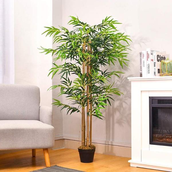 Netten Evime Yapay Bambu Ağacı Ekstra Doğal Görünüm Siyah Saksılı 6 dallı 150cm - Image 1