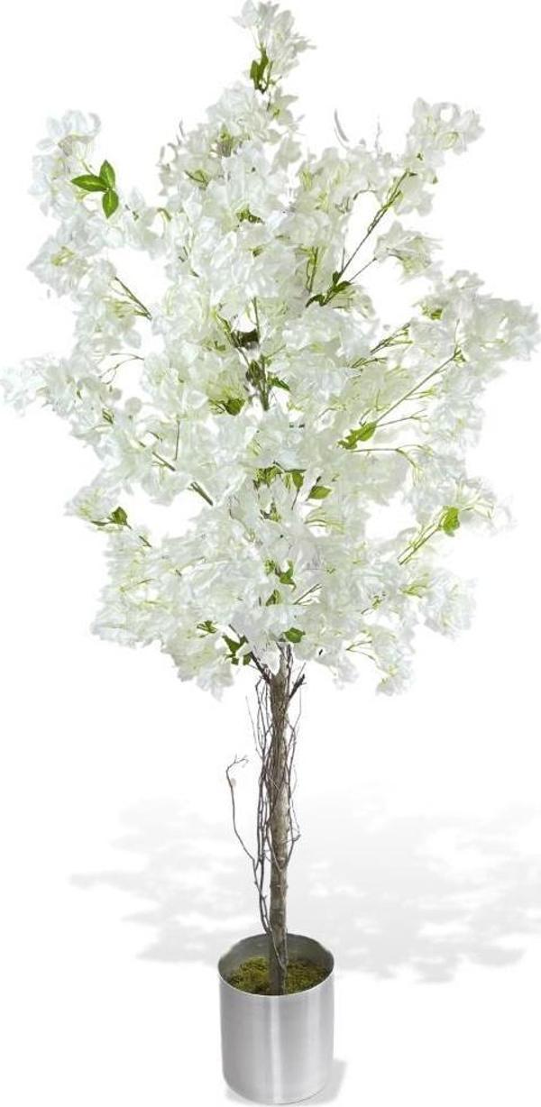 Netten Evime Yapay Beyaz Begonvil Ağacı 195*75cm Doğal Görünümlü Yapay Ağaç Aleminyum Paslanmaz Saksılı - Image 1