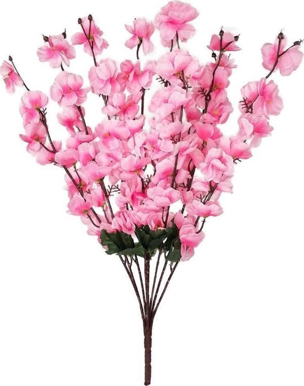 Netten Evime Yapay Çiçek Bahardalı Japon Kiraz Çiçeği 7 Dallı 57cm Pembe - Image 1