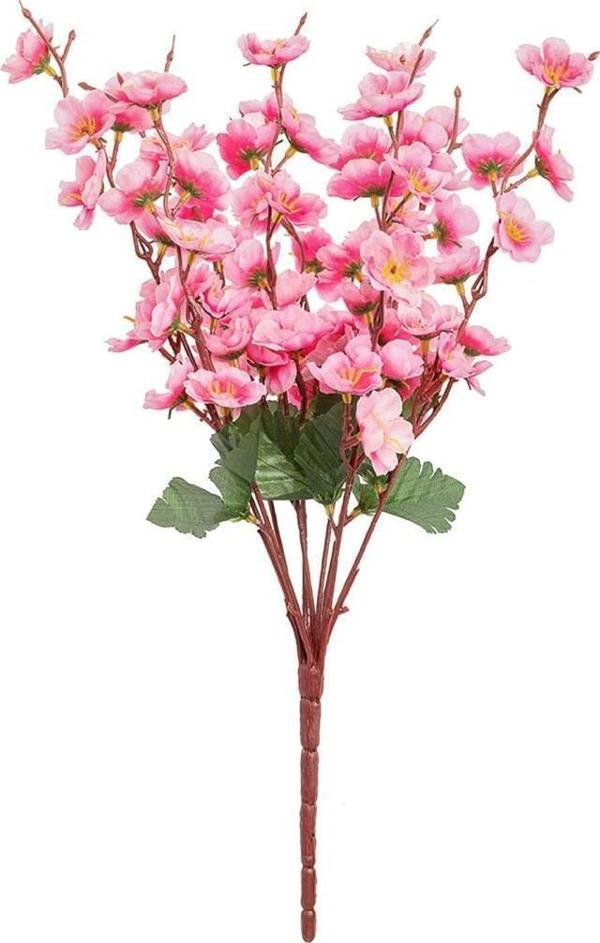 Netten Evime Yapay Çiçek Bahardalı Japon Kiraz Çiçeği 9 Dallı 40cm Pambe Açık - Image 1