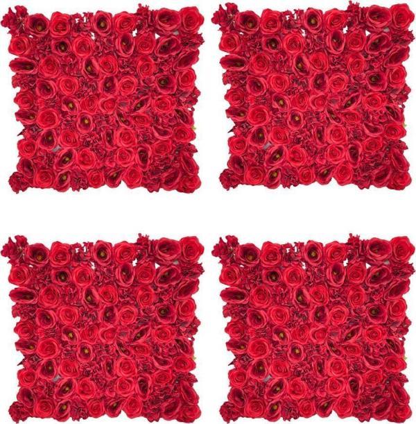 Netten Evime Yapay Çiçek 1m2 Dekoratif Kırmızı Gül Paneli Dik Duvar Kaplama Gül Duvarı 100*100 - Image 1