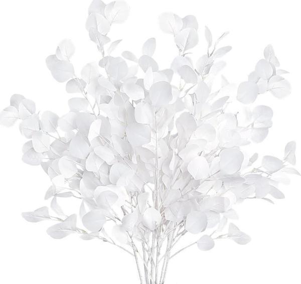 Netten Evime Yapay Çiçek Beyaz Okaliptus Tek Dal Kumaş Yapraklı Uzun Dal 80cm Eucalyptus - Image 1