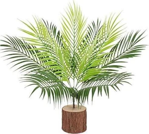 Netten Evime Yapay Çiçek 9 Dallı Areka Ahşap Kütük Saksılı Palmiye Ağacı Salon Bitkisi 45 cm - Image 1