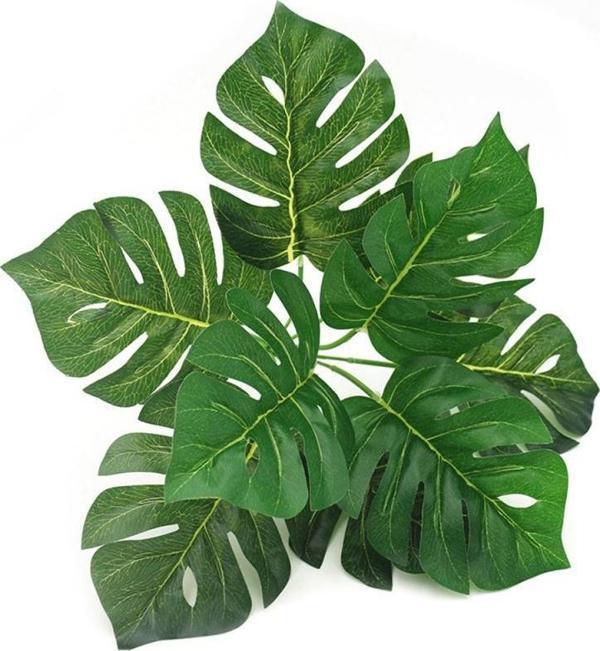 Netten Evime Yapay Çiçek Demet Monstera 35cm 9 Dal Yapay Bitki - Image 1