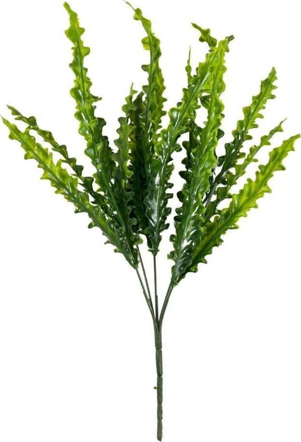 Netten Evime Yapay Çiçek Kıvırcık Saz Yeşil 5 Dallı 40*20cm Aradal Garnitür Çiçek  - Image 1