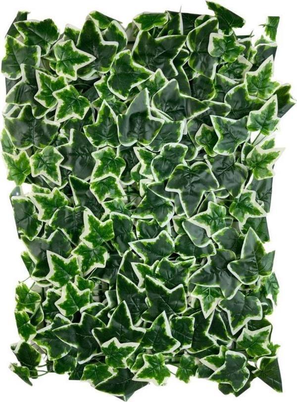 Netten Evime Yapay Çiçek Duvar Kaplama Panel Sarmaşık Hedera Tabaka 45x60 cm YeşilBeyaz Dik Duvar Uygulama - Image 1