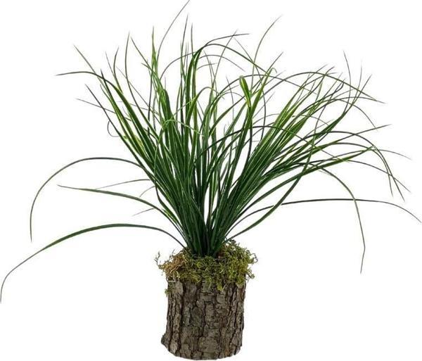 Netten Evime Yapay Çiçek Kütük Saksıda Saz Otu 35cm  Dekoratif Masa Çiçeği 40*20cm - Image 1