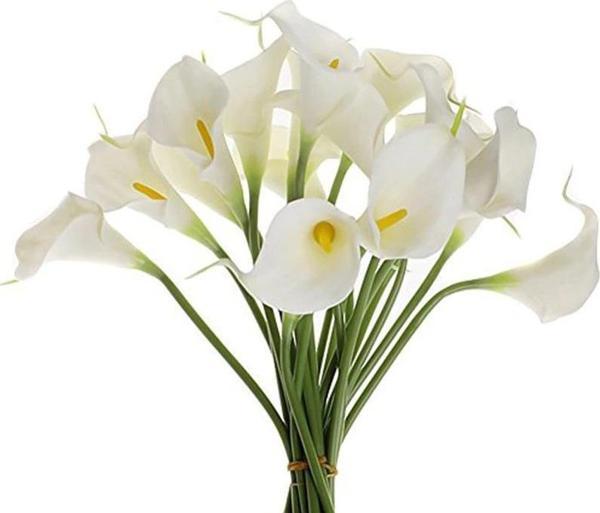 Netten Evime Yapay Çiçek Islak Gala Gerçeksi Eva Malzeme Cala Flower 8li BEYAZ  - Image 1
