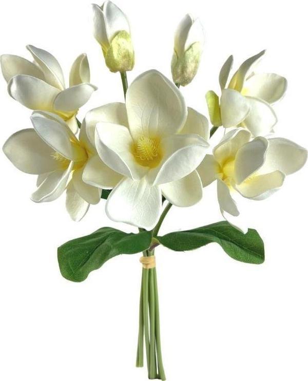 Netten Evime Yapay Çiçek Manolya Letex Eva Magnolia 33cm Beyaz Krem - Image 1