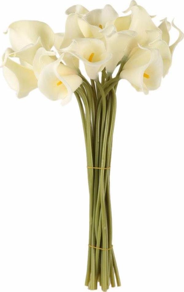 Netten Evime Yapay Çiçek Islak Gala Gerçeksi Eva Malzeme Cala Flower 8li KREM - Image 1