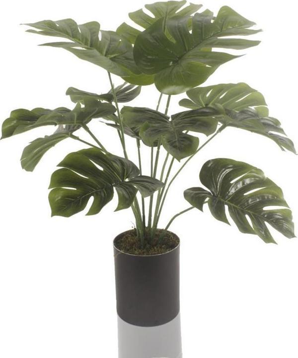 Netten Evime Yapay Çiçek Monstera Deve Tabanı Siyah Saksılı Salon Çiçeği 12 Yaprak - Image 1