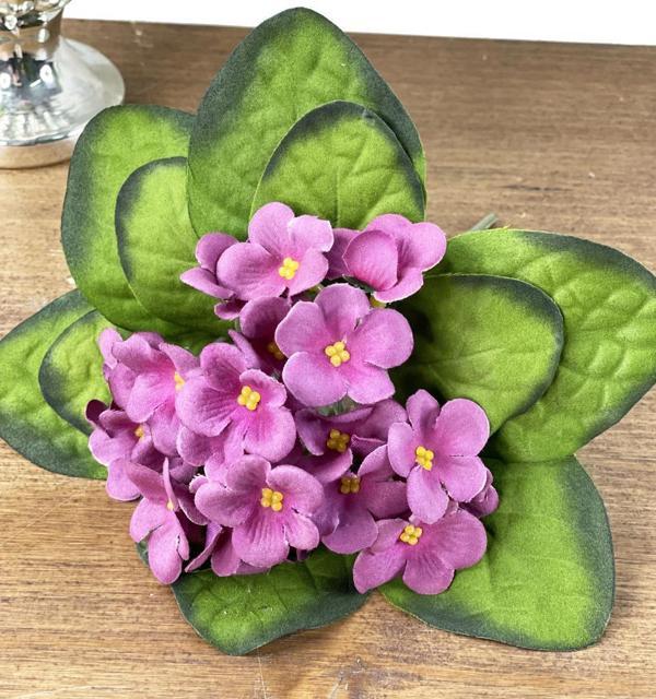 Netten Evime Yapay Çiçek Kadife Menekşe Gerçekçi Doku Pembe - Image 1