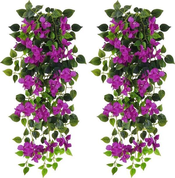 Yapay Çiçek Mor Begonvil Çiçeği 9 Dallı 100cm Sarkan Çiçek - Image 1