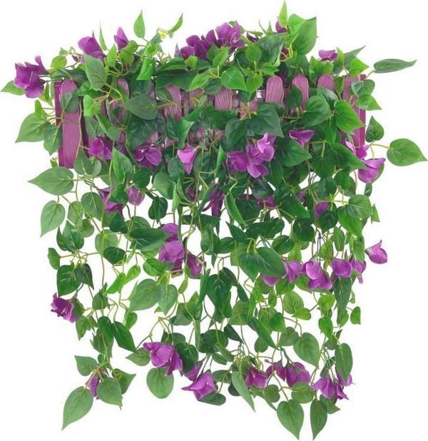 Netten Evime Yapay Çiçek Mor Begonvil li Mor Çit Balkon Saksısı 55*35cm 70cm Sarkar - Image 1