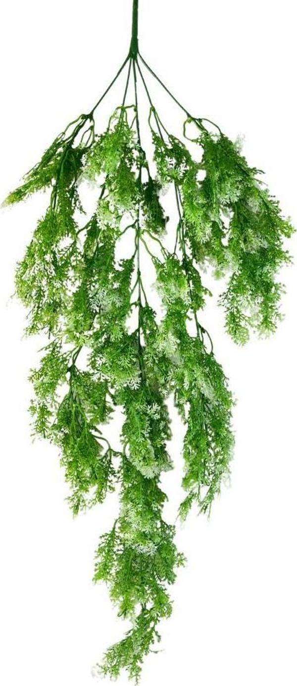 Netten Evime Yapay Çiçek Sarkan Fesleğen 5 Dal 60cm Yeşil Beyaz Yapay Sarmaşık - Image 1