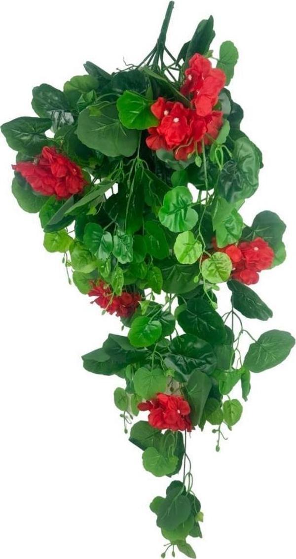 Netten Evime Yapay Çiçek Sarkan Sardunya 80cm Canlı Kırmızı - Image 1